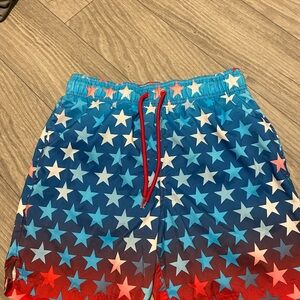 George Blue and Red Star Swim Shorts
